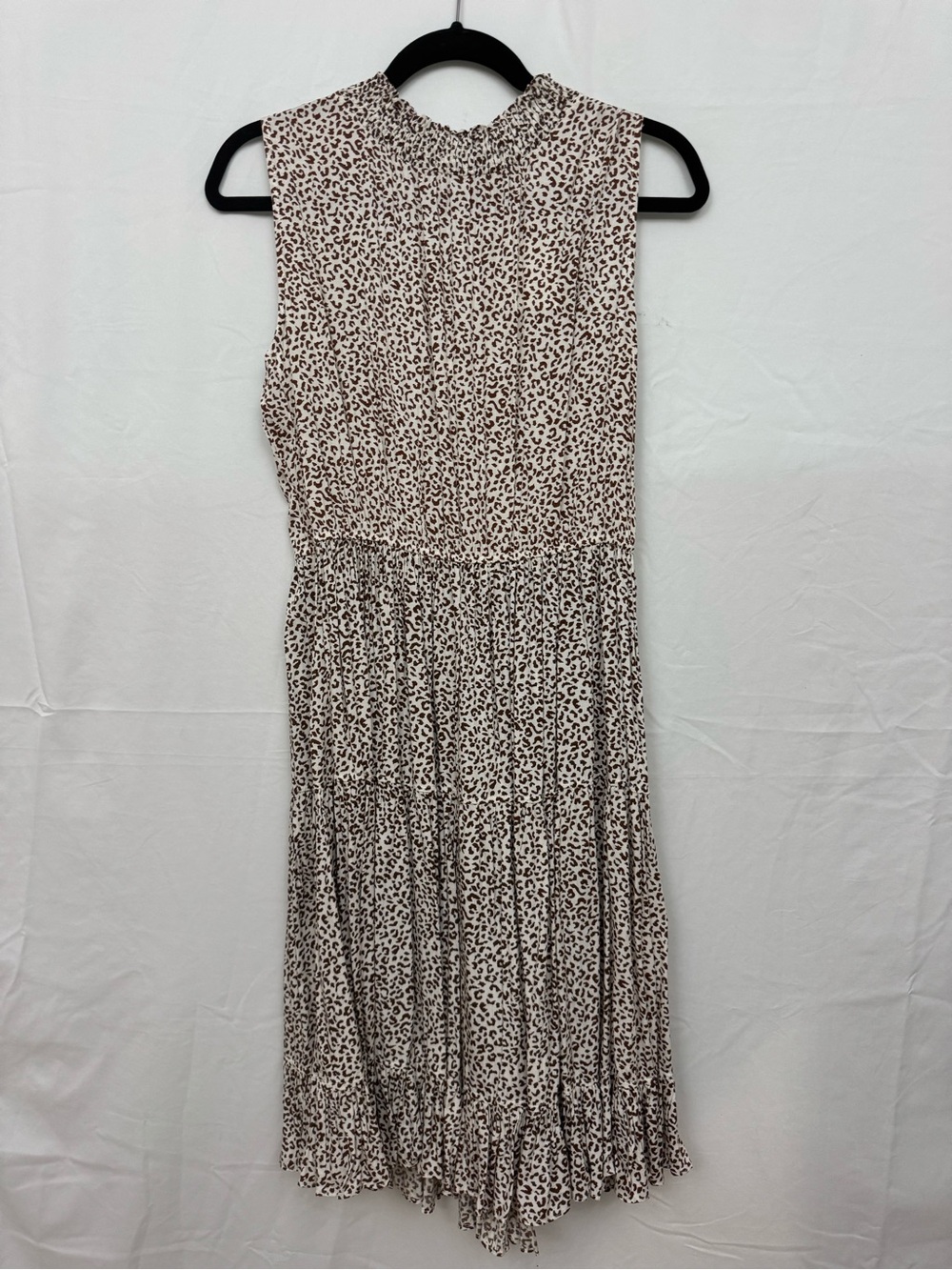 NWT Ces Femme Leopard Print Tiered Midi Dress